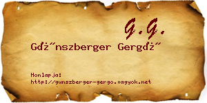 Günszberger Gergő névjegykártya